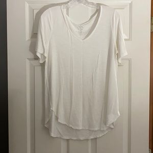White v-neck blouse